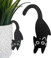 Iron Plant Hangers Hooks - Cat Hand Carved Wall Hook | Hanging Plants Flower Fern Pots | Outdoor Flowerpot Decoration | Hangable Whimsical Cat Pot Hanger For Yard Lawn Patio Balcony Home Vase Garden D