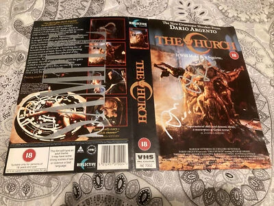 THE CHURCH SAMPLE VHS COVER SIGNED BY DARIO ARGENTO RARE