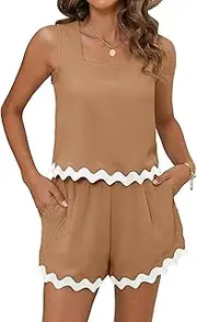 [Blooming Jelly] Womens Two Piece Sets Vacation Outfits Cruise Beach Summer Resort Wear Shorts Matching Sets 2024
