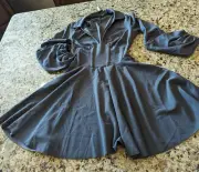 ASOS Corseted Shirt Mini Skater Dress Slate Grey size US 2