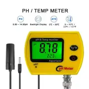 Ph Meter Tester Temp Monitor Tool Backlight For Tank Swim Pool Water Aquarium