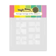 Waffle Flower Postage Collage Gifts Stencil