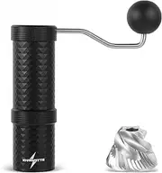 Manual Coffee Grinder Stainless Steel Conical Burr Capacity 20+g Adjustable Setting High-Precision Dual Bearing Positioning Espresso Pour Over French Press Office Home Camping Black