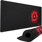 KLIM Mousepad XL - Extended surface - Extra Large Gaming Mousepad Mat - Non-slip Rubber Base - High Precision Textured Surface - 900 x 400 x 4 mm - Red