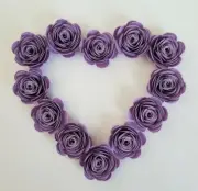 Mini Purple Paper Roses, 100% Handmade, Pack of 12