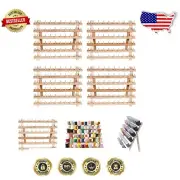 Smooth Wood Thread Rack Set - 4 Pack for Efficient Storage Solutions