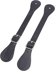 Leather Spur Straps for Horse Riders, 22cm Adjustable Length Spur Straps for Cowboy Boots, Western Cowboy Spur Holder for Women Men Equestrian Accessories (Black)