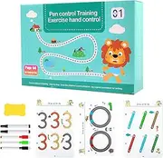 Scribble Smart Workbook,Reusable Drawing Book Improve Essential Writing Skills,Little Curious Mind Fast-Track Young Mind Exercise Book Handwriting Practice