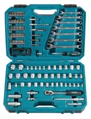 Makita - 120 Piece Maintenance Spanner Socket Screwdriver Bit Tool Set in Case