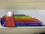 PB SWISS 212LH10RB Long Hex Key Set Ball point Colour Rainbow 1.5-10mm 9 Pieces