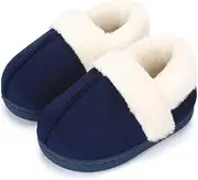 [LACOFIA] Kids Boys Girls Winter Slippers Children Memory Foam Slipper Warm Fleece Anti-slip Home Shoes