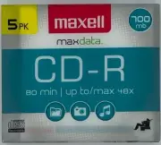 Maxell CD-R Maxdata 80 Min 700mb 5 Pack Blank CDs NEW, SEALED