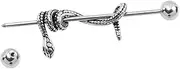 [SOESFOUFU] Punk Hip Hop Snake Ear Piercing Barbell Earring Stainless Steel Gothic Cartilage Studs for Fashion
