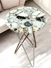 18" White Agate Console Bar Table Elegant Housewarming Furniture Hotel & Bar Dec