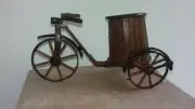 COCONUT SHELL HANDMADE CLASSIC BIKE TRI-CYCLE NATURAL UNIQUE DESIGN ECO FRIENDLY