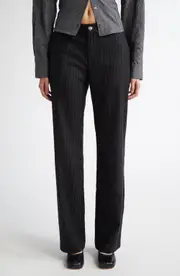 Paloma Wool Hina Stripe Wool Blend Pants in Grey at Nordstrom, Size 4 Us
