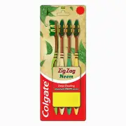 Colgate ZigZag Neem Extract Toothbrush With Deep Cleaning & Soft Bristle 4 Piece
