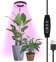 Probuk Plant Lamp LED Full Spectrum Plant Light for Indoor Plants with 48 LEDs, Grow Lamp for Plants 3/9/12H with Timer, 3 Light Modes, 10 Brightness, Height Adjustable