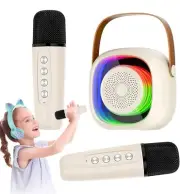Karaoke Bluetooth Speaker for Kids Adults, Mini Portable with 2 Microphones
