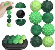 Pack of 8 Magnetic Fidget Toys, Magnetic Sensory Balls, Anti-Stress Toy Made of Silicone, Stress Ball, Silicone Fidget Balls, Magnetic Game for Anxiety, Stress Relief, Haptic Decompression (Green)