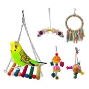 5 Pcs Parrot Chewing Toy Bird Swing Toys Parrots Gnawing on Bite Hanging