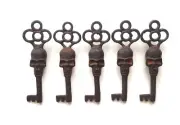 Victorian Large Skull Keys Vintage Antique Style Cast Iron Skeleton Key Lot of 5