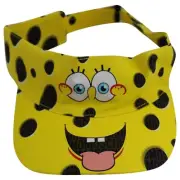 NWT Moschino Spongebob Visor Cap in Yellow Print Wool-Blend