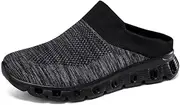 [SkiPdrDa] Men's Summer Casual Woven Breathable Half Slippers,Orthopedic Hollow-Out Slip On Mesh Walking Sandals,with Arch Support