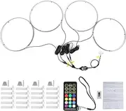 Brilluxa Wheel Ring Light, 15.5in RGB LED Tire Lights Bluetooth Control, Wheel Well Light Kit, Car Rim Lighting System