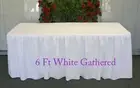 Trestle Table cover tablecloth Fitted White Gathered to fit 6 foot party wedding