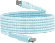 Belkin BoostCharge (2M/6.6ft) Braided USB-C to USB-C Cable for iPhone 16, iPhone 16 Pro, iPhone 16 Pro Max, Galaxy S25, S24, Galaxy Note, Pixel 9, iPad Pro, Nintendo Switch 2 & More - Blue