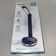 iHome Desk Lamp with Charging Station, Reading Light with Wireless ILW200B