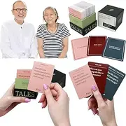 150pcs Life Story Interview Kit Cards - Tales Life Story Interview Kit- Get to Know Parents and Grandparents for Family Game Night with Curated Question Cards -Pictionary Game for Family