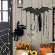 Gothic Bat Wall Hook Organizer Versatile Coat Rack Rustic Wall Art Decor Key