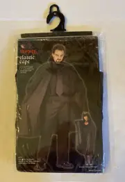 Vampire Classic Cape 45" Long Collar Black Adult One Size Cosplay Halloween