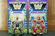MASTERS OF TE WWE UNIVERSE WAVE 6, GOLBERG AND ULTIMATE WARRIOR ACTION FIGURES