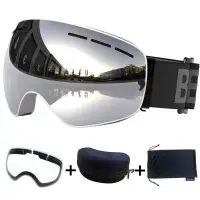 在飛比找蝦皮購物優惠-Uv400 防霧雙層偏光鏡片滑雪鏡滑雪眼鏡滑雪雪眼鏡鏡透明鏡