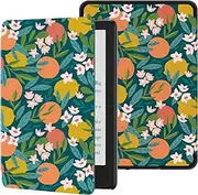 OLAIKE Case for All-New 6.8" Kindle Paperwhite (11th Generation- 2021 Release) - PU Leather Cover with Auto Wake/Sleep - Fits Amazon Kindle Paperwhite Signature Edition,The Flowers and Fruits