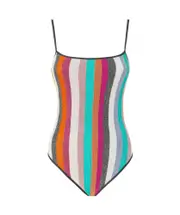 striped swimsuit IT46 light blue