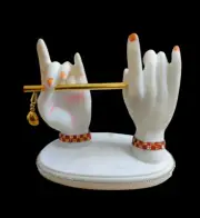 @ Marble Krishna Ji Hands With Flute White Colour For Home Decor O246