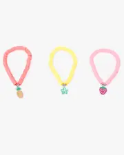 Multi Colour 3 Pack Fruit Charms Bracelet