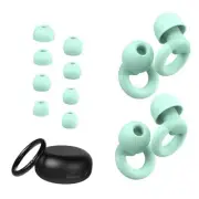 Ear Plugs for Sleeping, 2 Pairs of Reusable Earplugs for Noise Reduction Green
