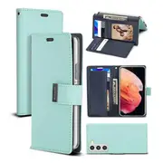 Goospery Samsung Galaxy S23 Plus Rich Diary Wallet Flip Case Leather Card Slots Magnetic Cover (Aqua)