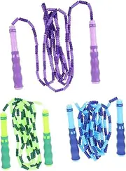 3pcs Beaded Jumping Ropes for Outdoor Fitness Skipping Ropes Tangle Design Lightweight Easy to Carry for Sports Training and Exercise Activities
