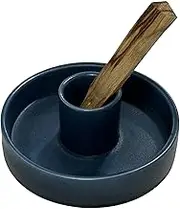 JHZABPO Palo Santo Incense Cone Holder, Blue Ceramic Holy Wood Holder - Relaxing Aromatherapy Accessory for Meditation and Yoga, Handcrafted Smudging Tray