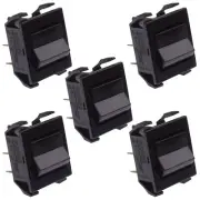 5 x 1610B5NN Russenberger On-Off Black Rectangle Rocker Switch DPST 15A