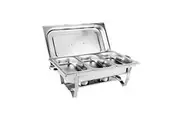 Alston 9L 3x3L Bain Marie Bow Food Buffet Warmer Pan Chafing Dish Stainless Steel Catering Warmer Set with Trays Lid Fuel Holder Party Banquet Dining