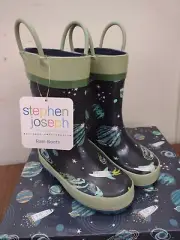 Stephen Joseph Kids Unisex Space Rain Boots Size 7