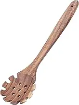Wooden Pasta Fork and Spaghetti Spoon - 12.6-Inch Spaghetti Server with Handle and Teeth for Effortless Straining and Serving - Professional Kitchen Tool