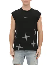 Purple Brand Sleeveless Embroidered Logo Tee